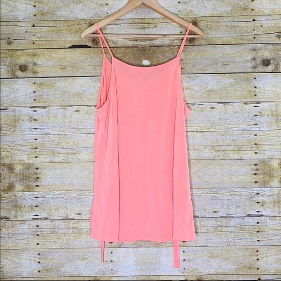 Lush Cami Top Peach Pink Front Ties Size Large - Picture 3 of 4